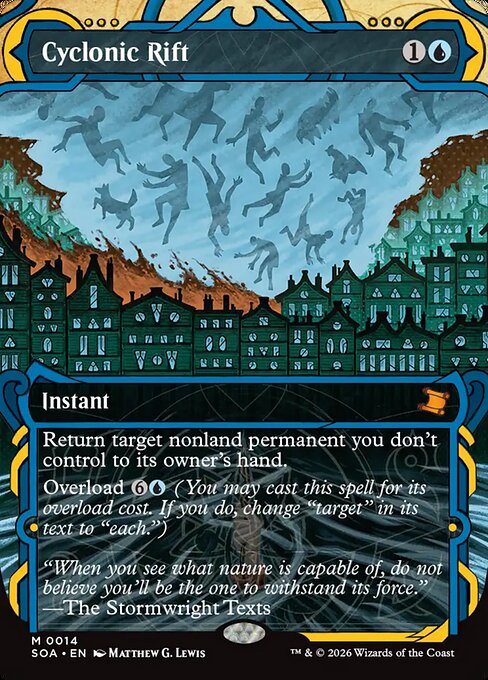 Cyclonic Rift from Secrets of Strixhaven Mystical Archive (2026, #14, by Matthew G. Lewis). Strixhaven Mystical Archive 2021 Matthew G. Lewis — Mystical Archive borderless frame