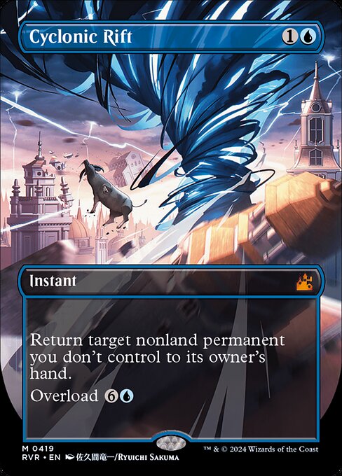 Cyclonic Rift from Ravnica Remastered (2024, #419, by Ryuichi Sakuma). Ravnica Remastered 2024 Ryuichi Sakuma — anniversary framed edition